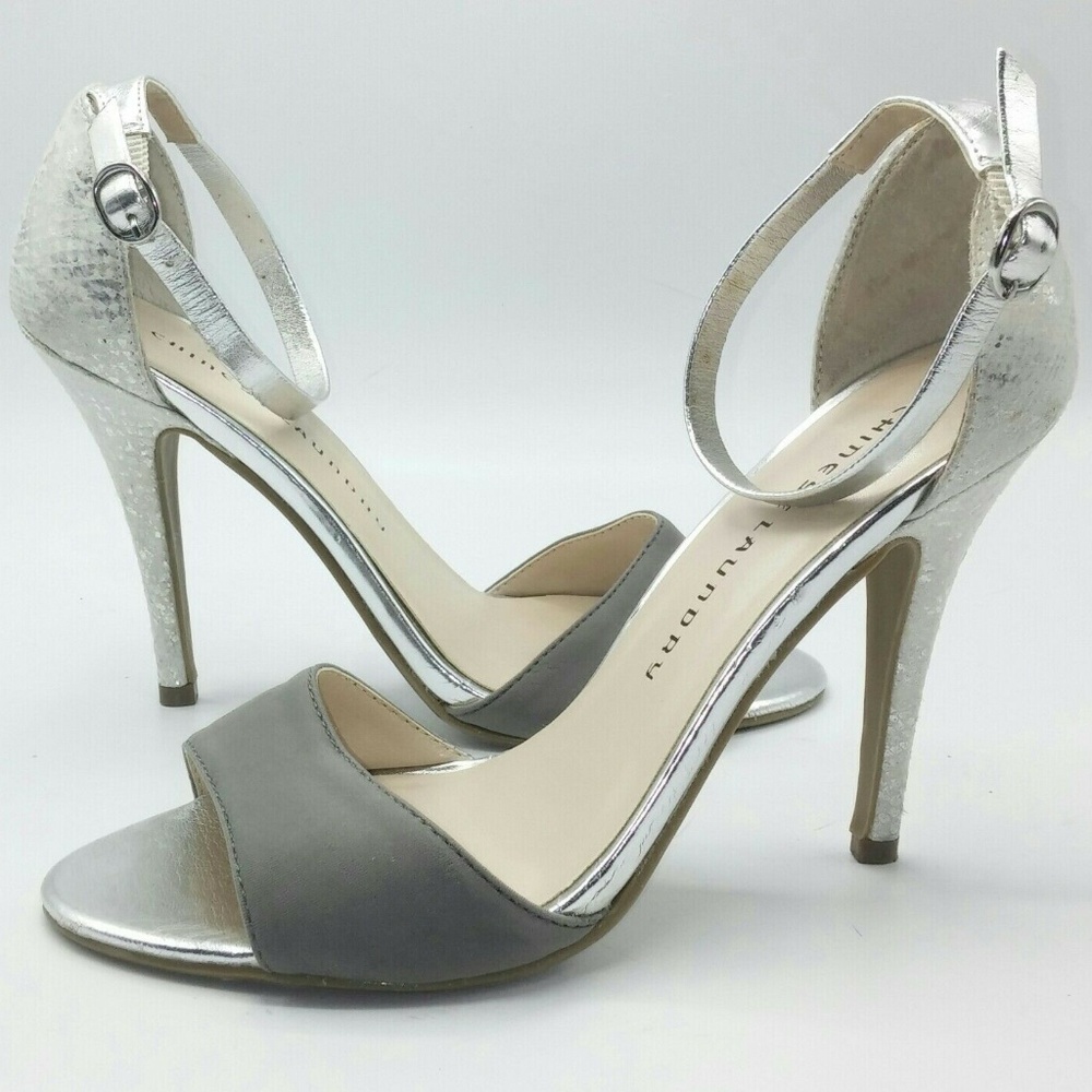 Chinese Laundry 8 D'Orsay Sandals Pumps Silver